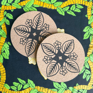 ʻIlima Quilt Print Cork Coasters Set of 2