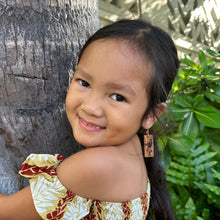 Load image into Gallery viewer, Hula girl Hawaiian Koa Wood - 14k Gold Filled/ Sterling Silver Earrings
