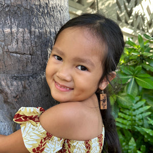 Hula girl Hawaiian Koa Wood - 14k Gold Filled/ Sterling Silver Earrings