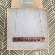 Load image into Gallery viewer, Inoa Hawaiian Koa Wood Bar w/ 14k Gold Filled/ SS Necklace
