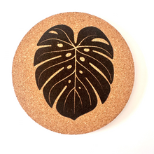 Load image into Gallery viewer, Monstera Cork Coasters Set of 2
