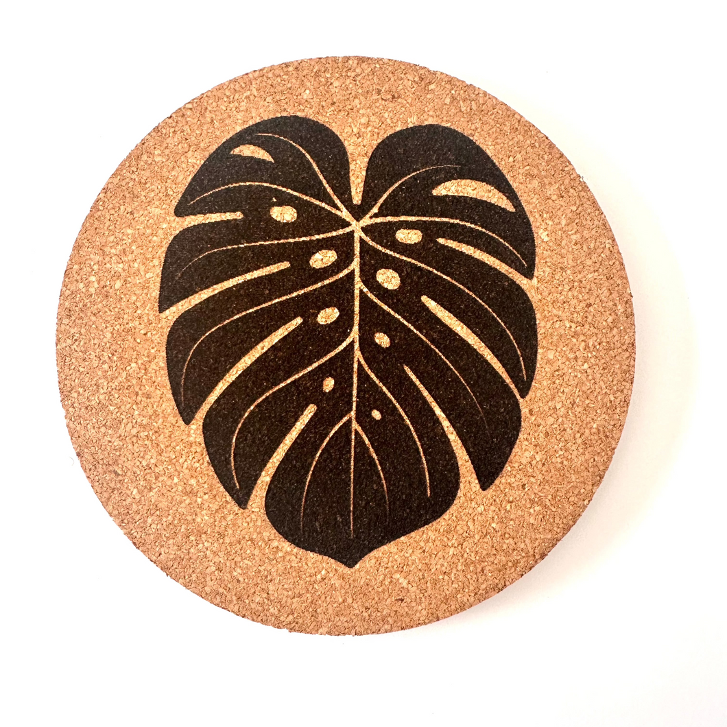 Monstera Cork Coasters Set of 2