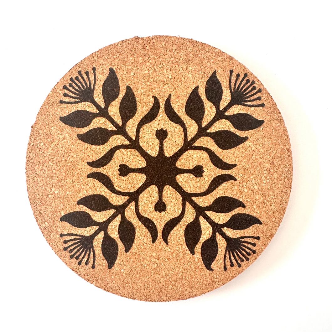 Lehua Quilt Print Cork Coasters Set of 2