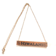 Load image into Gallery viewer, Inoa Hawaiian Koa Wood Bar w/ 14k Gold Filled/ SS Necklace
