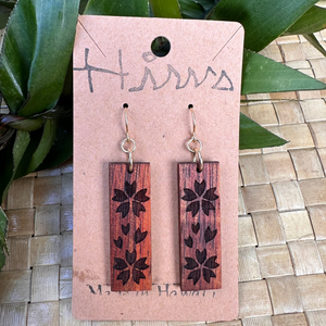 Sakura Hawaiian Koa Wood - 14k Gold Filled/ Sterling Silver Earrings