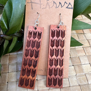 Lo'i Hawaiian Koa Wood - 14k Gold Filled/ Sterling Silver Earrings