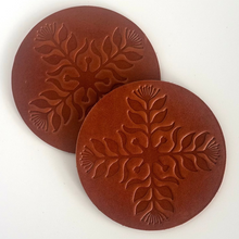 Load image into Gallery viewer, Lehua Quilt Print Leather Coaster Set of 2
