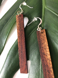 Natural Hawaiian Koa Wood #3- Sterling Silver Earrings