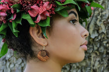 Load image into Gallery viewer, Hina Hawaiian Koa Wood - 14k Gold Filled/ Sterling Silver Earrings
