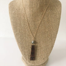 Load image into Gallery viewer, &#39;Iwa Curly Hawaiian Koa Wood &amp; Tahitian Pearl w/ 14k Gold Filled Necklace

