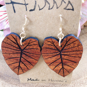 Kalo Hawaiian Koa Wood - 14k Gold Filled/ Sterling Silver Earrings