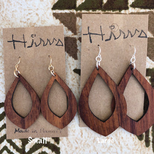 Teardrop Hawaiian Koa Wood - 14k Gold Filled/ Sterling Silver Earrings