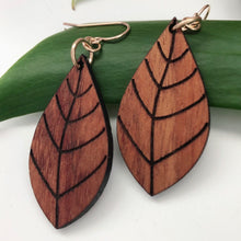 Load image into Gallery viewer, Lau Hawaiian Koa Wood - 14k Gold Filled/ Sterling Silver Earrings
