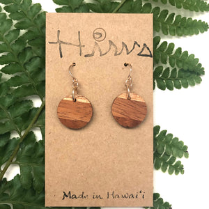 Mahina Hawaiian Koa Wood - 14k Gold Filled/ Sterling Silver Earrings