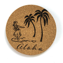 Load image into Gallery viewer, Aloha Print Cork Coasters Set of 2
