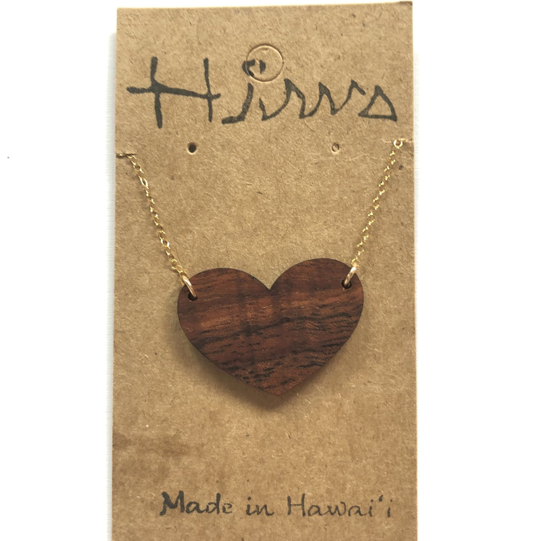 Pu'uwai Hawaiian Koa Wood w/ 14k Gold Filled Necklace
