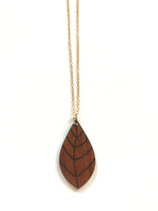 Lau Hawaiian Koa Wood w/ 14k Gold Filled Necklace