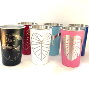 'Iwa Laser Engraved Stainless Steel Pint Cup 16oz