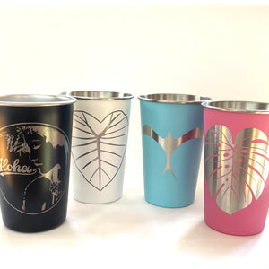 Aloha Laser Engraved Stainless Steel Pint Cup 16oz