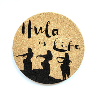 Hula is life Print Cork Coasters Set of 2