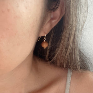 Koa Wood Bead - 14k Gold Filled Earrings