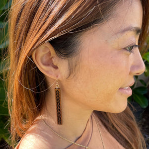 Maile Hawaiian Koa Wood - 14k Gold Filled/ Sterling Silver Earrings