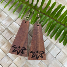 Load image into Gallery viewer, Naupaka Hawaiian Koa Wood - 14k Gold Filled/ Sterling Silver Earrings

