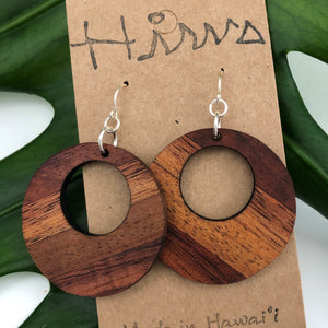 Hina Hawaiian Koa Wood - 14k Gold Filled/ Sterling Silver Earrings