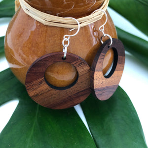 Hina Hawaiian Koa Wood - 14k Gold Filled/ Sterling Silver Earrings
