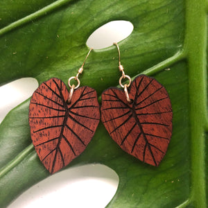 Kalo Hawaiian Koa Wood - 14k Gold Filled/ Sterling Silver Earrings