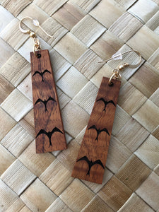 'Iwa Hawaiian Koa Wood - 14k Gold Filled/ Sterling Silver Earrings