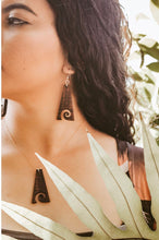 Load image into Gallery viewer, Nalu Hawaiian Koa Wood - 14k Gold Filled/ Sterling Silver Earrings

