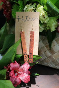 Mauna 'Ekolu Hawaiian Koa Wood - 14k Gold Filled/ Sterling Silver Earrings