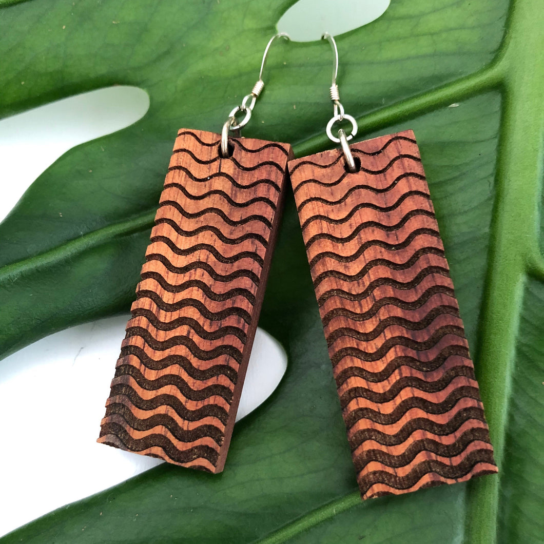 Kai Hawaiian Koa Wood - 14k Gold Filled/ Sterling Silver Earrings