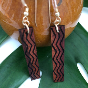 Wailele Hawaiian Koa Wood - 14k Gold Filled/ Sterling Silver Earrings