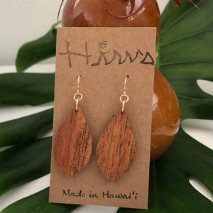 Ua Hawaiian Koa Wood - 14k Gold Filled/ Sterling Silver Earrings