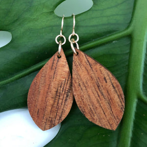 Ua Hawaiian Koa Wood - 14k Gold Filled/ Sterling Silver Earrings