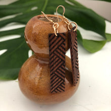 Load image into Gallery viewer, Lauhala Hawaiian Koa Wood - 14k Gold Filled/ Sterling Silver Earrings
