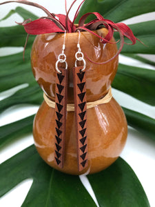 Niho Mano Hawaiian Koa Wood - 14k Gold Filled/ Sterling Silver Earrings