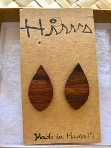 Ua Hawaiian Koa Wood w/ 14k Gold Filled Stud Earring