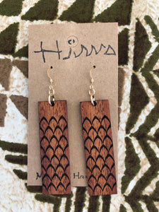 'Ahu 'ula Hawaiian Koa Wood - 14k Gold Filled/ Sterling Silver Earrings