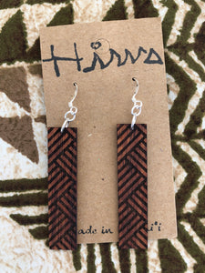 Lauhala Hawaiian Koa Wood - 14k Gold Filled/ Sterling Silver Earrings