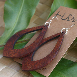 Teardrop Hawaiian Koa Wood - 14k Gold Filled/ Sterling Silver Earrings