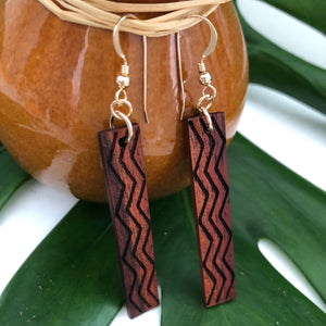 Wailele Hawaiian Koa Wood - 14k Gold Filled/ Sterling Silver Earrings