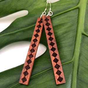 Kukui Kapa Hawaiian Koa Wood - 14k Gold Filled/ Sterling Silver Earrings