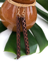Load image into Gallery viewer, Lokahi Kapa Hawaiian Koa Wood - 14k Gold Filled/ Sterling Silver Earrings

